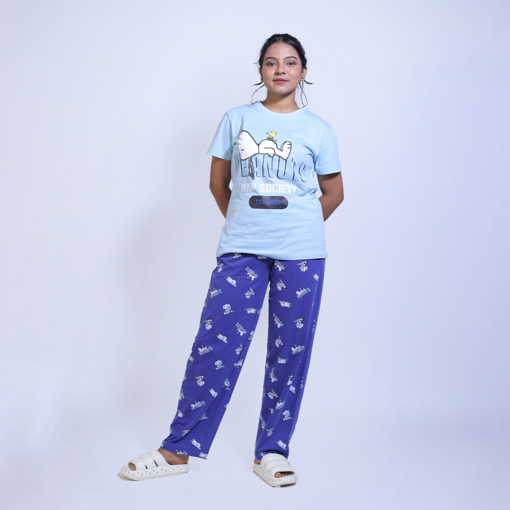 Round Neck Pyjama Set - Blue, S/10