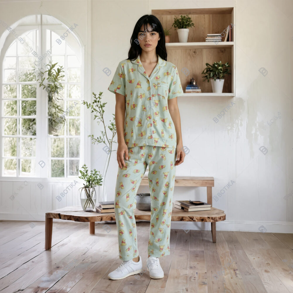 Lapel Collar Pyjama Set